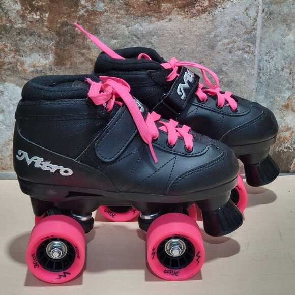 Epic Super Nitro Quad Speed Roller Skates Black Boots Pink Wheels Youth 3 - Picture 11 of 11